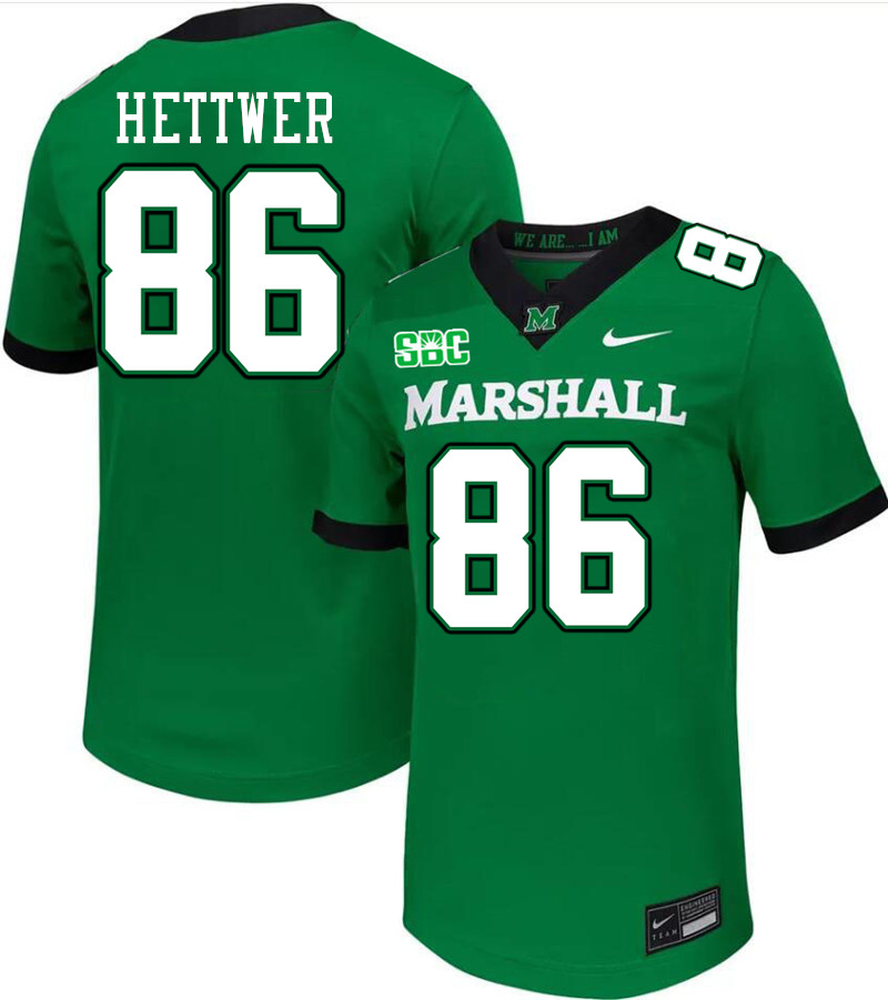 Marshall Thundering Herd #86 Brandon Hettwer College Football Jerseys Stitched-Green